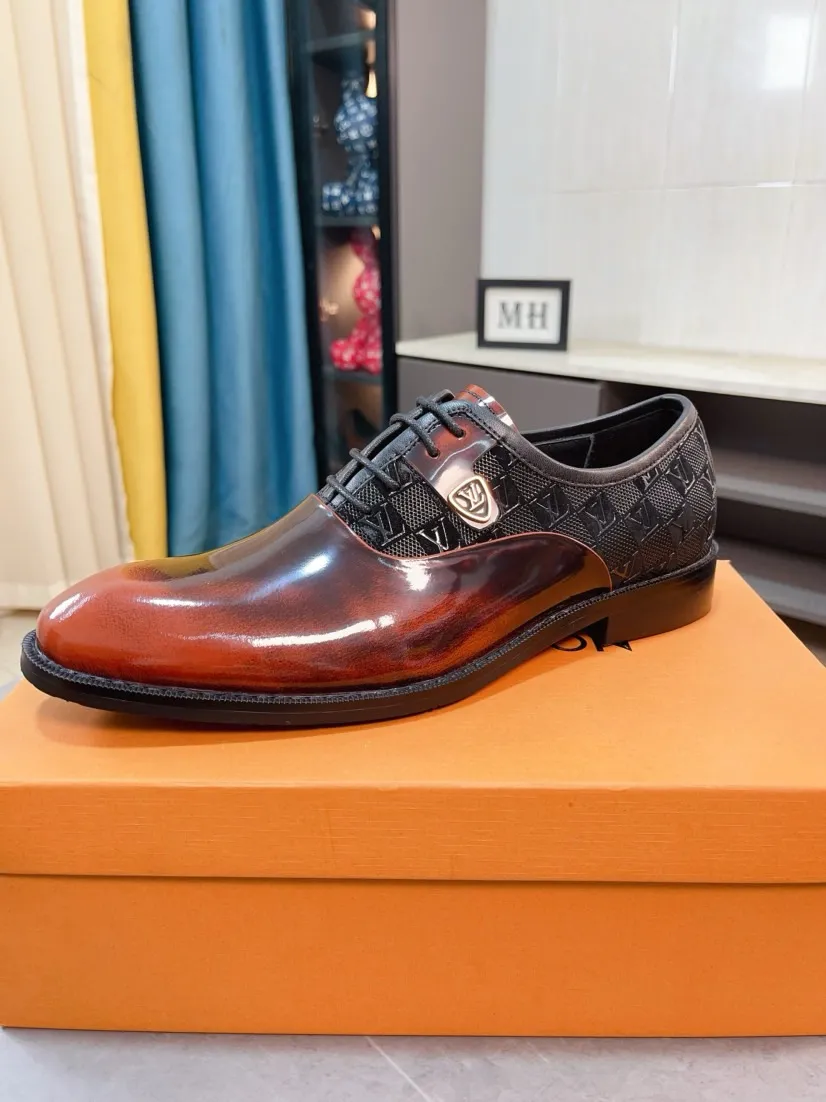 Men's men's shoes 💰520🌸🌸【LV Louis Vuitton】~ New product 🆕High-end original men's 🚹Business casual leather shoes, made of original cowhide open-edge bead fabric➕comfortable and soft cowhide lining➕cowhide insole, original LOGO rubber non-slip outsole. Code number: 38-44